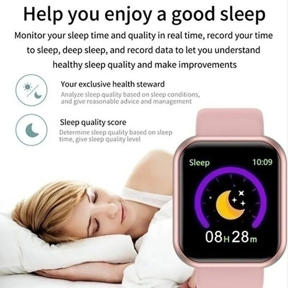 Multifunctional Smart Watch Men Women Bluetooth Connected Phone Music Fitness Sports Bracelet Sleep Monitor Y68 Smartwatch D20