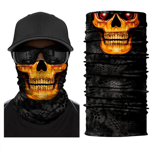 Motorcycle Face Mask Neck Headbands Biker Magic Headscarf Tube Neck Scarves Halloween Scary Mask Festival Skull Masks Skeleton