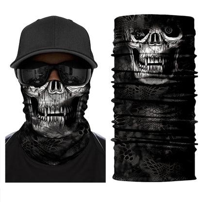 Motorcycle Face Mask Neck Headbands Biker Magic Headscarf Tube Neck Scarves Halloween Scary Mask Festival Skull Masks Skeleton