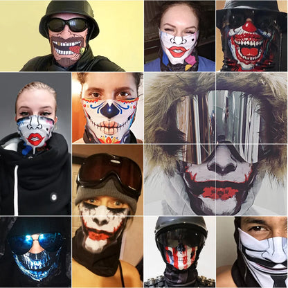 Motorcycle Face Mask Neck Headbands Biker Magic Headscarf Tube Neck Scarves Halloween Scary Mask Festival Skull Masks Skeleton