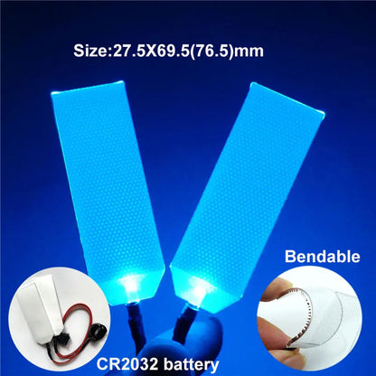 27.5X69.5(76.5)mm Flexible Bendable DIY LED Light Eyes Kits For Halloween Helmet Mask Eye Light Cosplay Accessories CR2032 Input