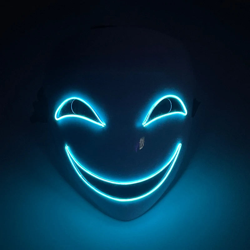 Naucao Halloween Led Mask Smiling Clown Face Role Playing Costume Props for Halloween Performances Makeup Parties