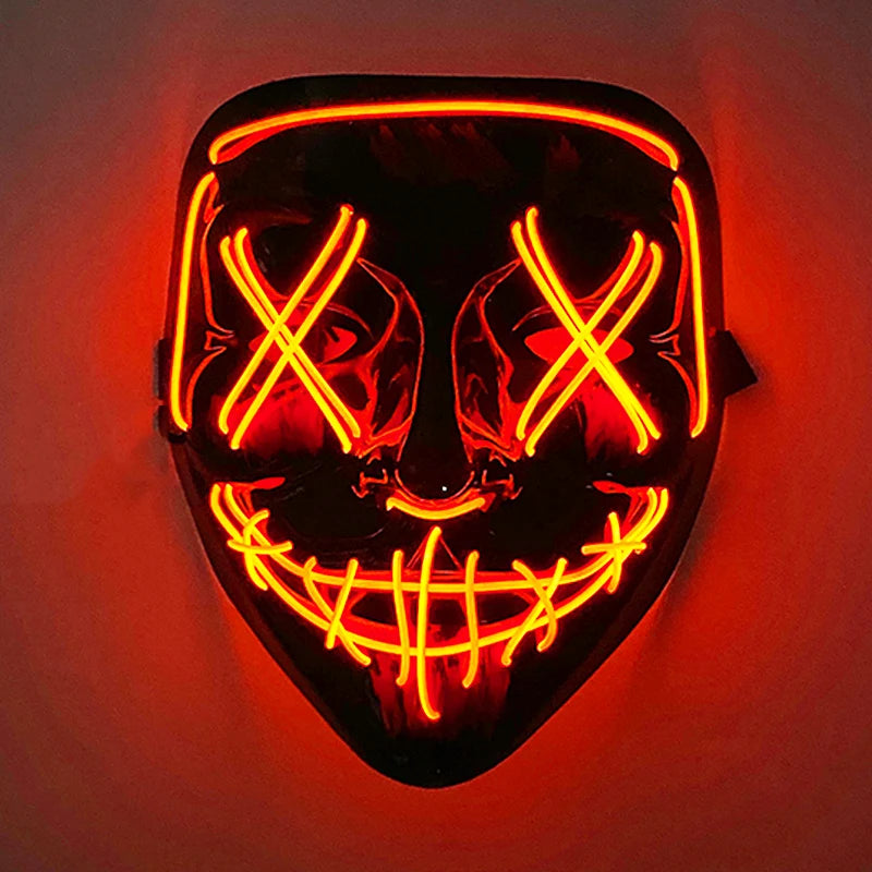 LED Purge Mask v.2 Neon Light Glowing Wireless Rave Mask Decor Luminous