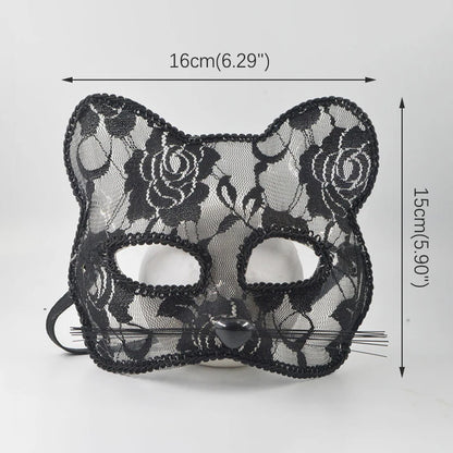 Halloween Cosplay Fox Mask Lace Sexy Eye Mask Animal Mask Half Face Erotic Lace Cat Mask Women Sex Toys For Couple