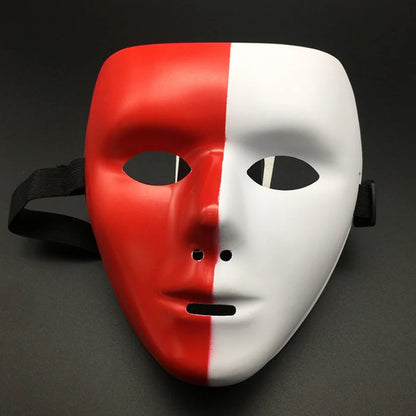 1pcs Halloween Props Masquerade Full Face Mask Hip Hop Adult Hand-painted White Street Dance Men Adult Mask