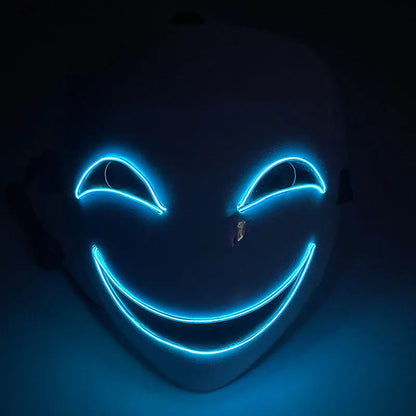 Naucao Halloween Led Mask Smiling Clown Face Role Playing Costume Props for Halloween Performances Makeup Parties