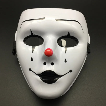 1pcs Halloween Props Masquerade Full Face Mask Hip Hop Adult Hand-painted White Street Dance Men Adult Mask