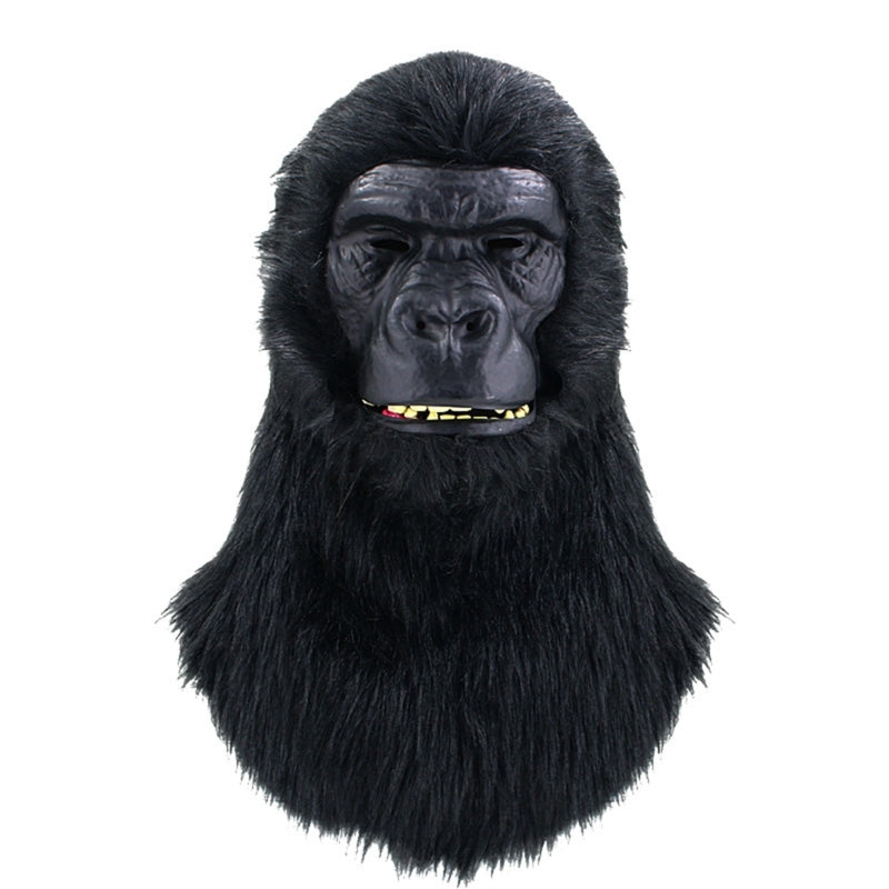 Halloween Black Gorillas Full Head Mask Latex 3D Animal Headgear for Party Festival Supplies