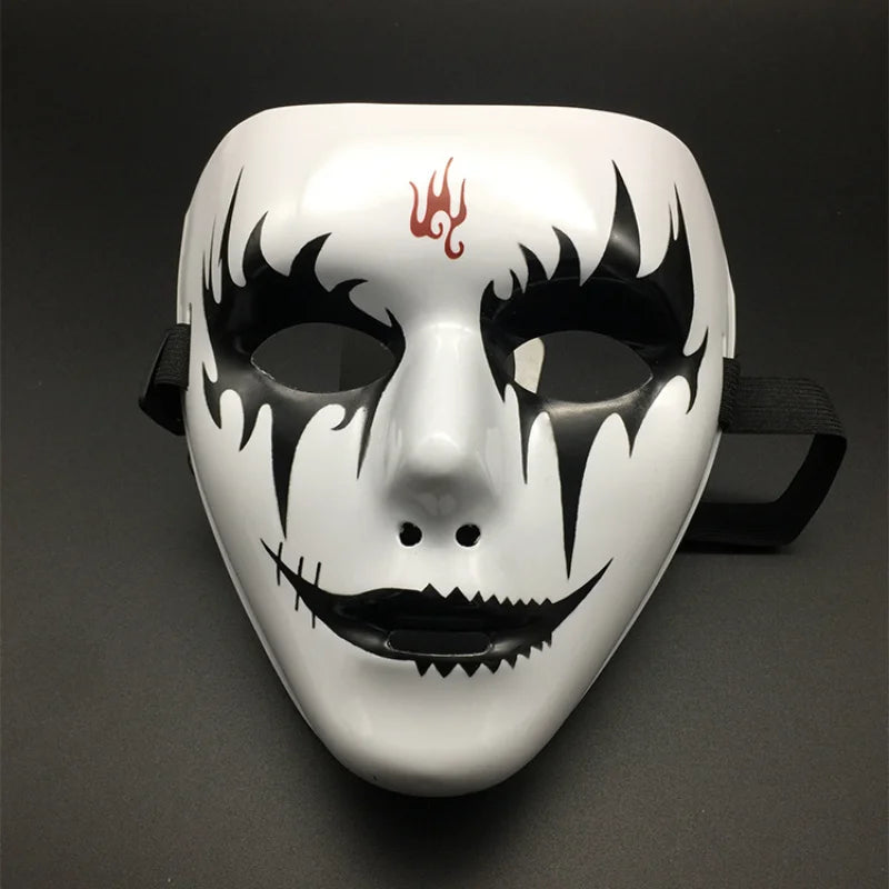 1pcs Halloween Props Masquerade Full Face Mask Hip Hop Adult Hand-painted White Street Dance Men Adult Mask