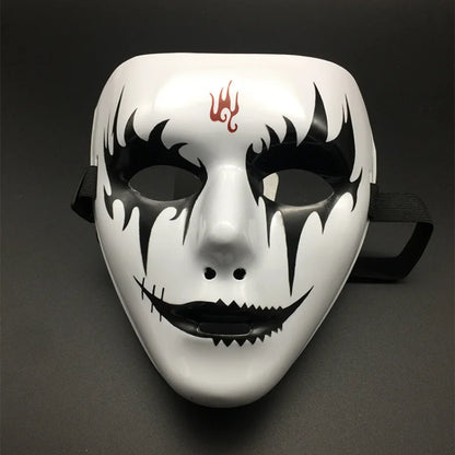 1pcs Halloween Props Masquerade Full Face Mask Hip Hop Adult Hand-painted White Street Dance Men Adult Mask