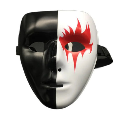 1pcs Halloween Props Masquerade Full Face Mask Hip Hop Adult Hand-painted White Street Dance Men Adult Mask