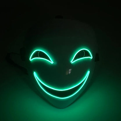 Naucao Halloween Led Mask Smiling Clown Face Role Playing Costume Props for Halloween Performances Makeup Parties