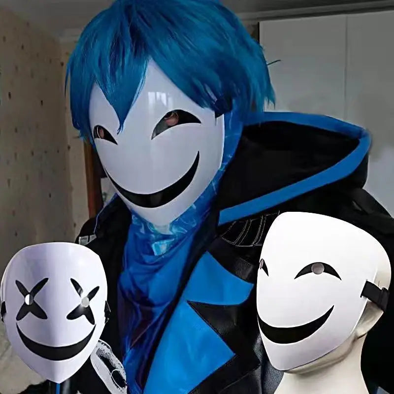 Cosplay Kagetane Hiruko Burakku Buretto Full Face Anime Black Bullet Smile Mask Facepiece Headgear Masks Halloween Gift Props