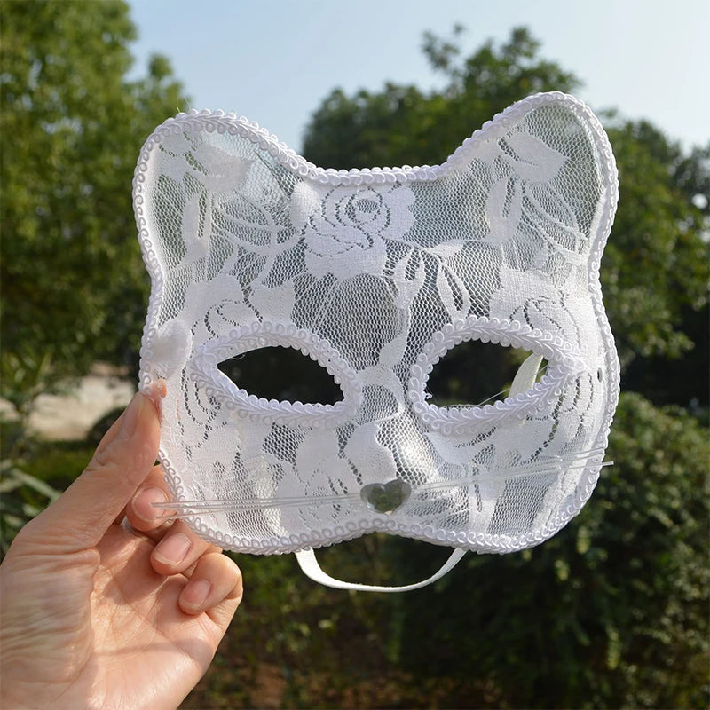 Halloween Cosplay Fox Mask Lace Sexy Eye Mask Animal Mask Half Face Erotic Lace Cat Mask Women Sex Toys For Couple