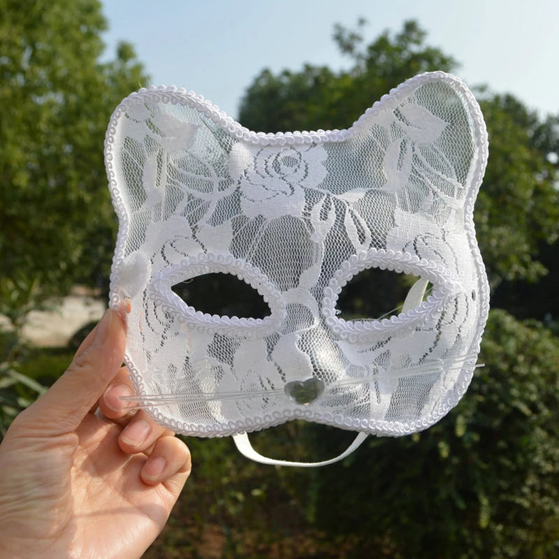 Halloween Cosplay Fox Mask Lace Sexy Eye Mask Animal Mask Half Face Erotic Lace Cat Mask Women Sex Toys For Couple