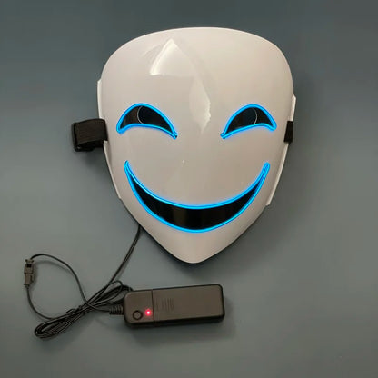 Naucao Halloween Led Mask Smiling Clown Face Role Playing Costume Props for Halloween Performances Makeup Parties