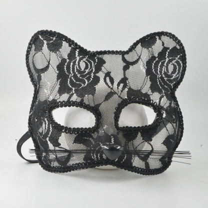 Halloween Cosplay Fox Mask Lace Sexy Eye Mask Animal Mask Half Face Erotic Lace Cat Mask Women Sex Toys For Couple