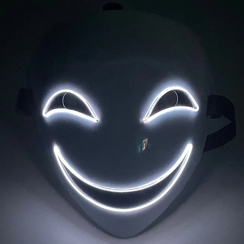 Naucao Halloween Led Mask Smiling Clown Face Role Playing Costume Props for Halloween Performances Makeup Parties