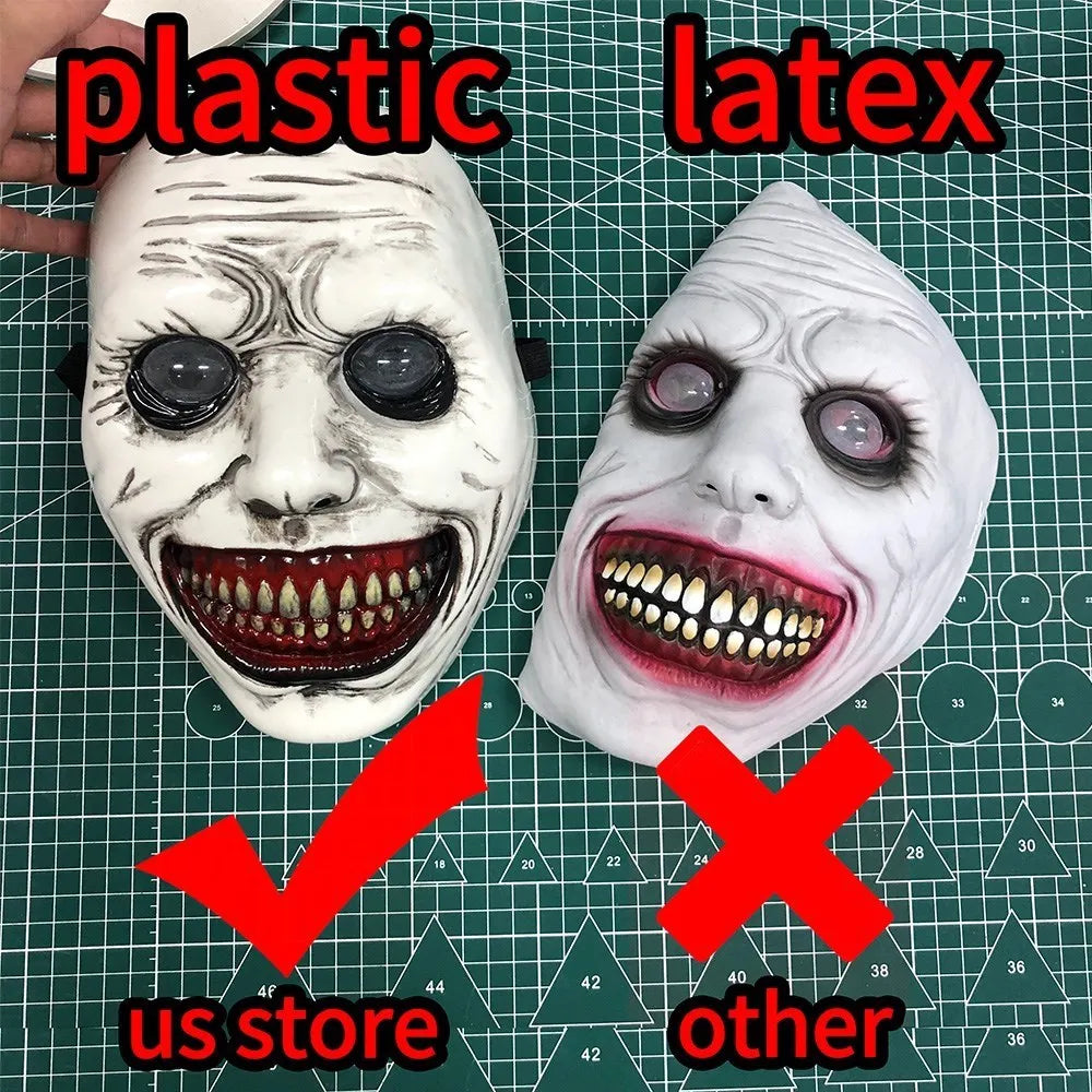 Horror The Exorcist Smiling Face Demon Mask Cosplay Evil Creepy Ghost Skull Plastic Masks Halloween Carnival Party Costume Props