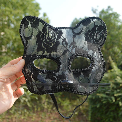 Halloween Cosplay Fox Mask Lace Sexy Eye Mask Animal Mask Half Face Erotic Lace Cat Mask Women Sex Toys For Couple