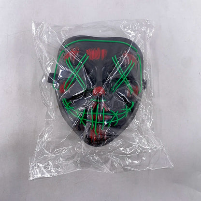 Wireless Halloween Neon LED Purge Mask Masque Masquerade Party Masks Light Grow in the Dark Horror Mask Glowing Masker