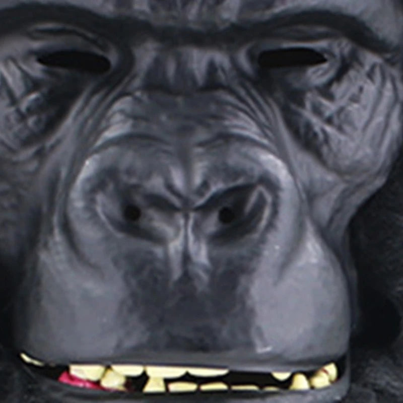 Halloween Black Gorillas Full Head Mask Latex 3D Animal Headgear for Party Festival Supplies