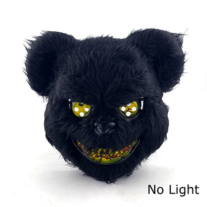 LED glowing Cosplay Bloody Rabbit Mask Halloween Scary Killer Bunny Headgear Carnival Masquerade Dance horror Costume Props