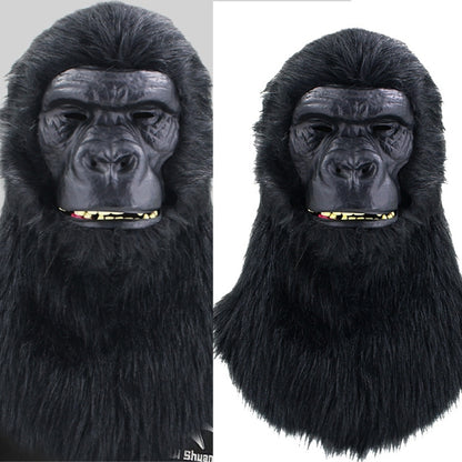 Halloween Black Gorillas Full Head Mask Latex 3D Animal Headgear for Party Festival Supplies