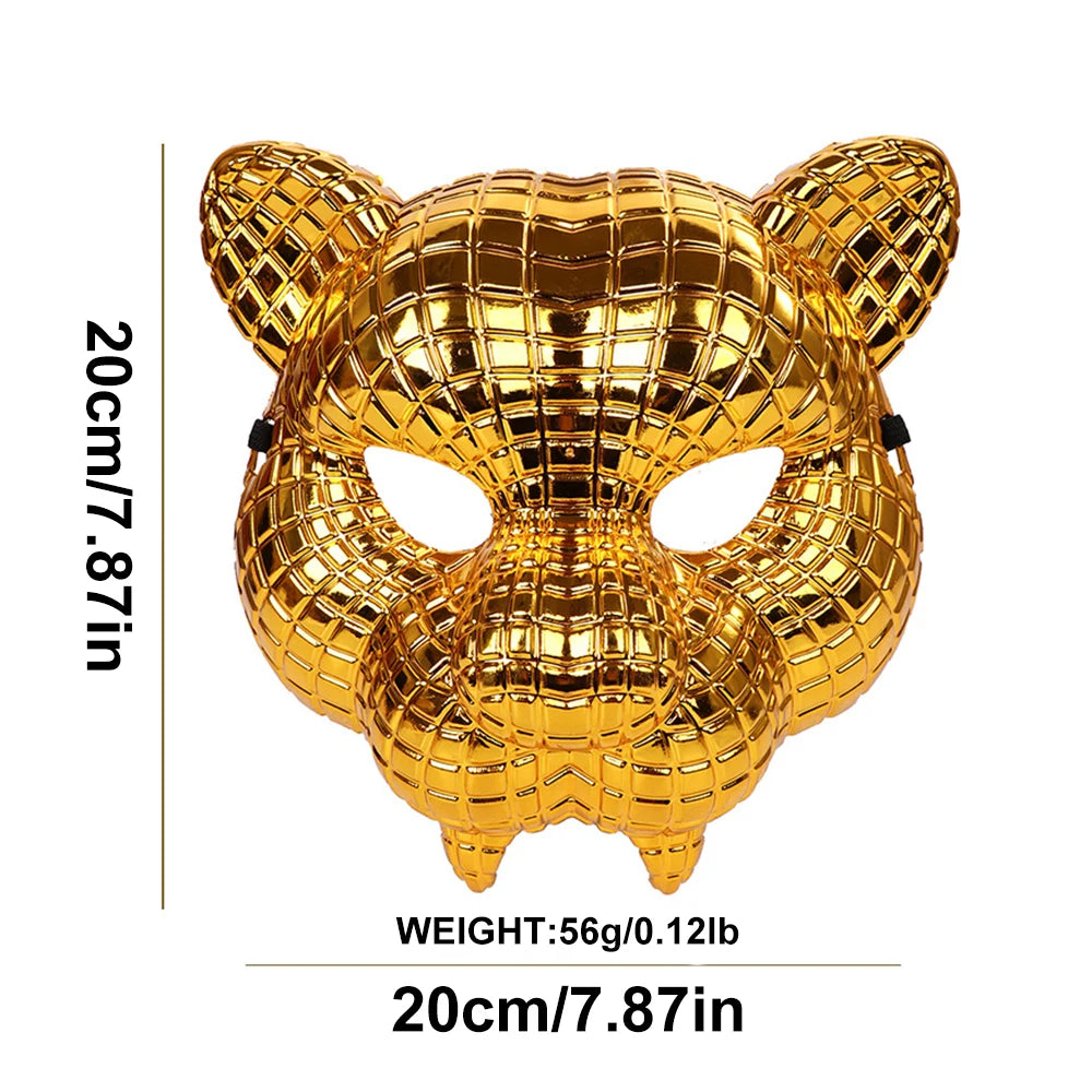 20CM Vip Customer Guest Boss Mask Golden Boss Leopard Halloween Tiger Adult Party Prop Mask For Man Cosplay Shell